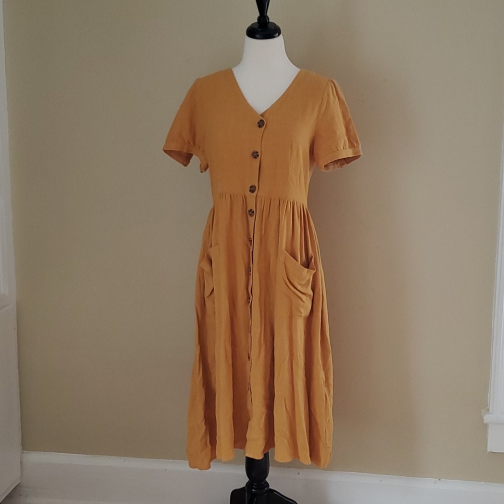 Yellow Button Up Dress